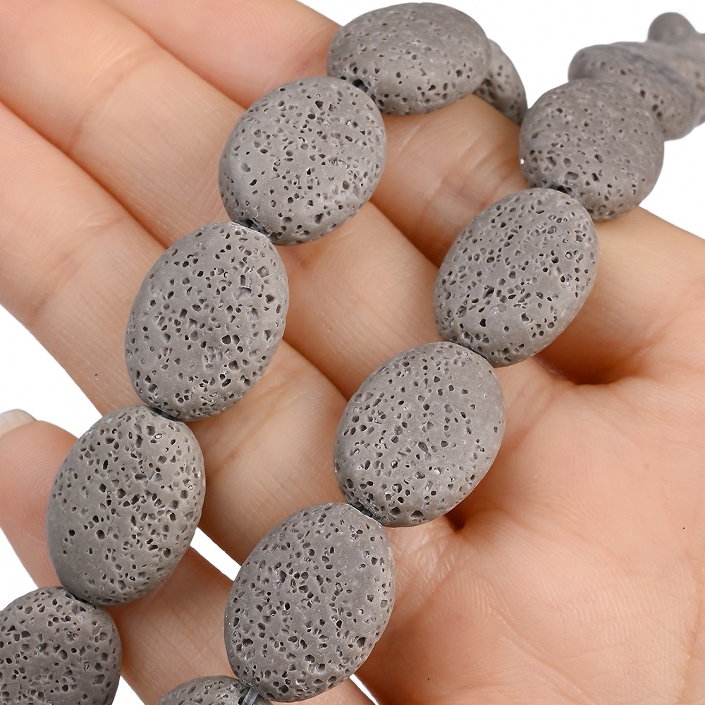 Natural Stone Beads Ellipse Loose Spacer Beads
